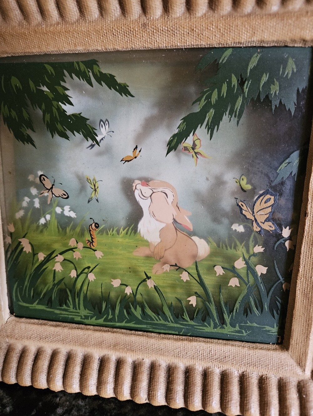 Rare 1942 Walt Disney "Bambi" Courvoisier Multiplane Painting Set - Matched Pair - Picture 4 of 13